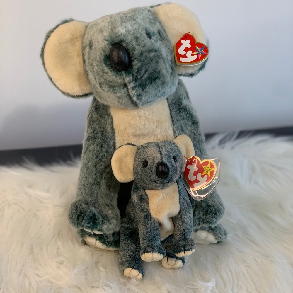 Ty (30) Koala Plush Pair in Green and Cream “Eucalyptus” - Picture 2 of 16